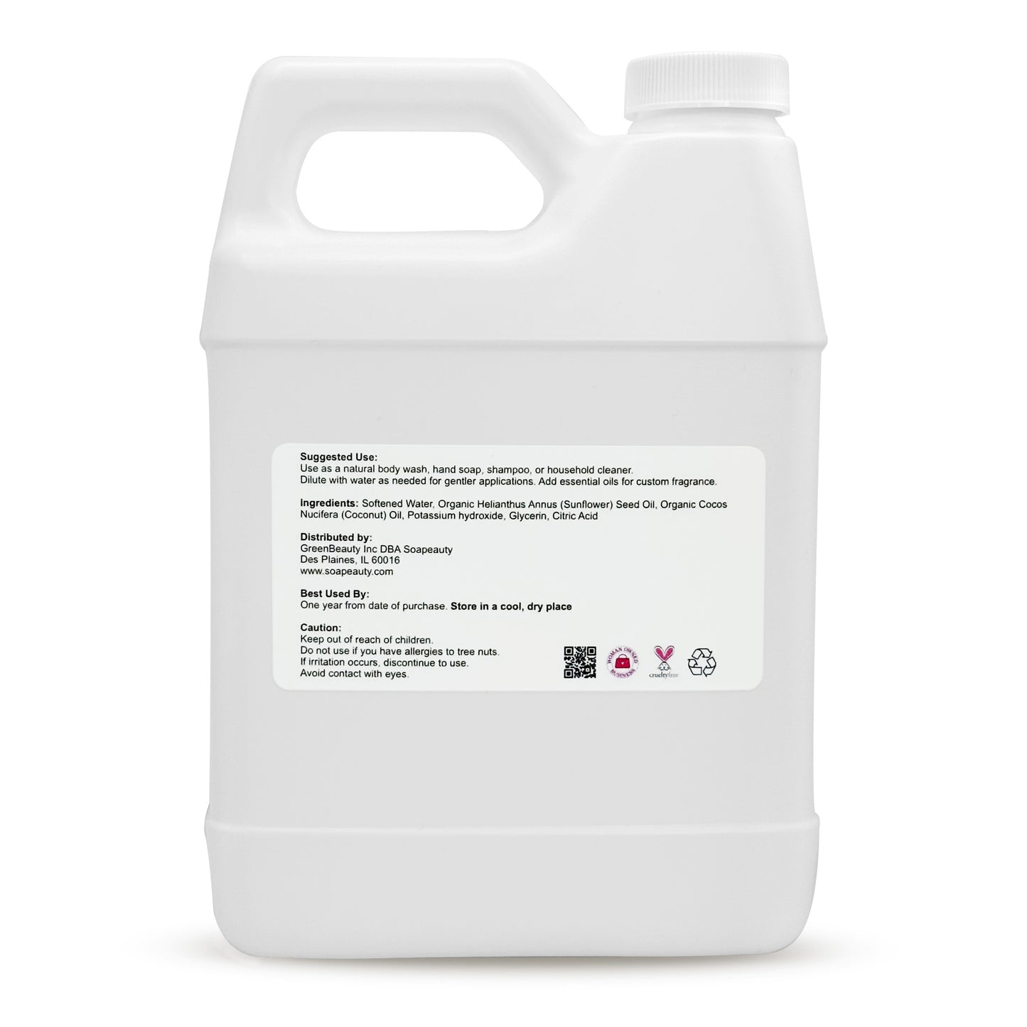 Liquid Castile Soap - Made with Organic Oils