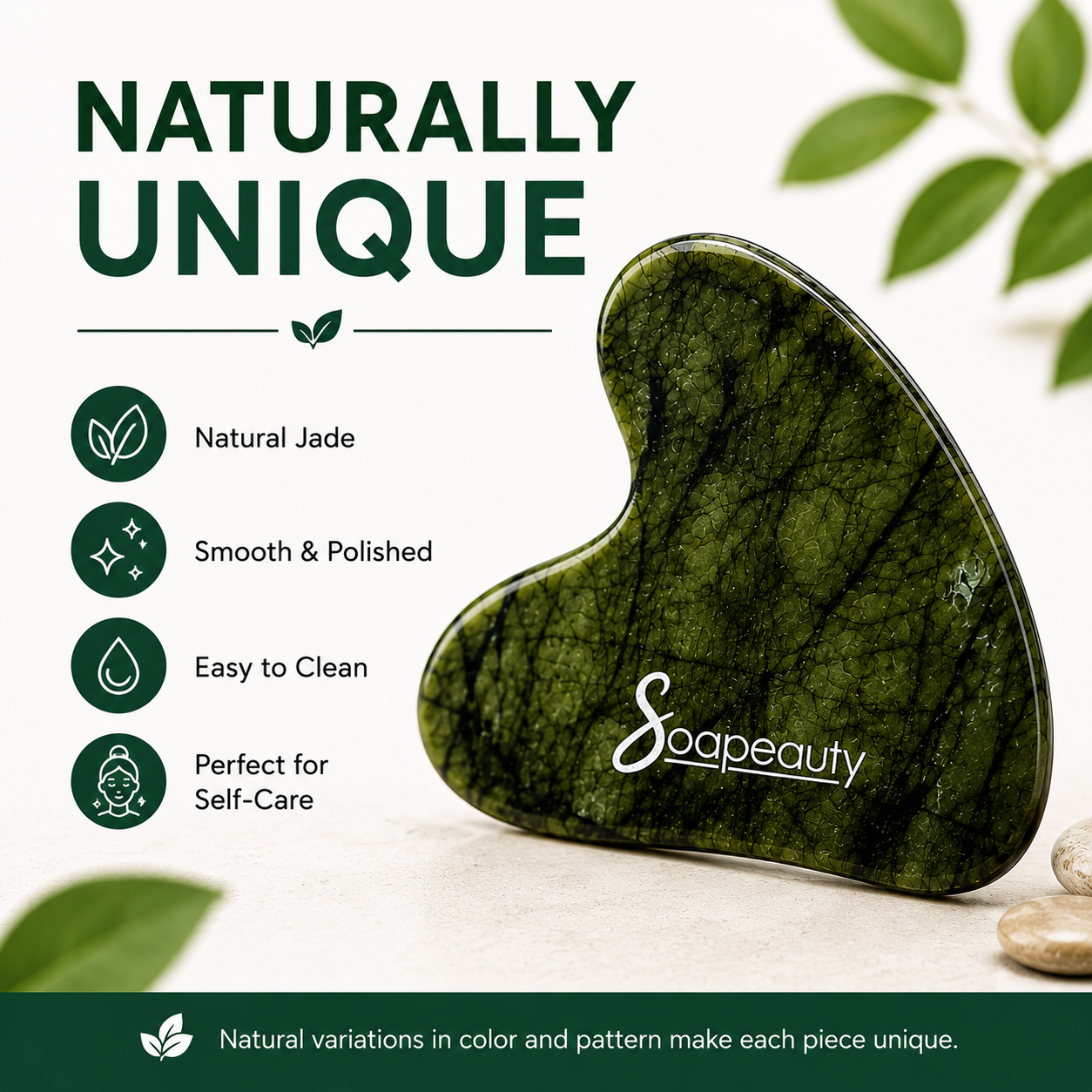 Natural Jade Gua Sha Facial Massage Tool