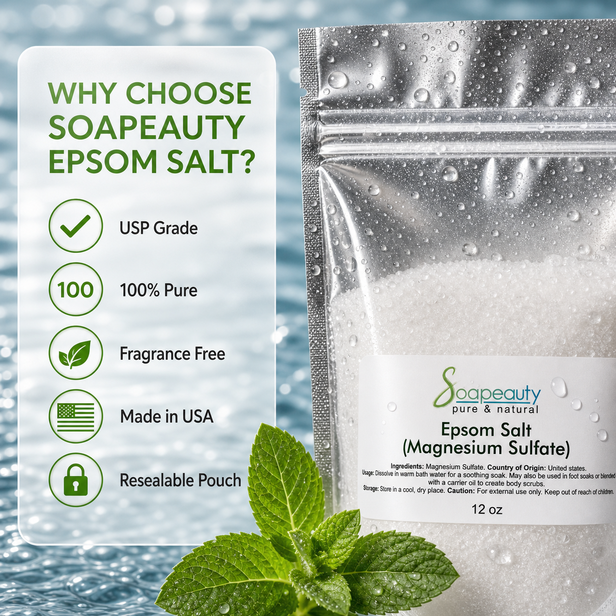 Epsom Salt (Magnesium Sulfate) USP grade