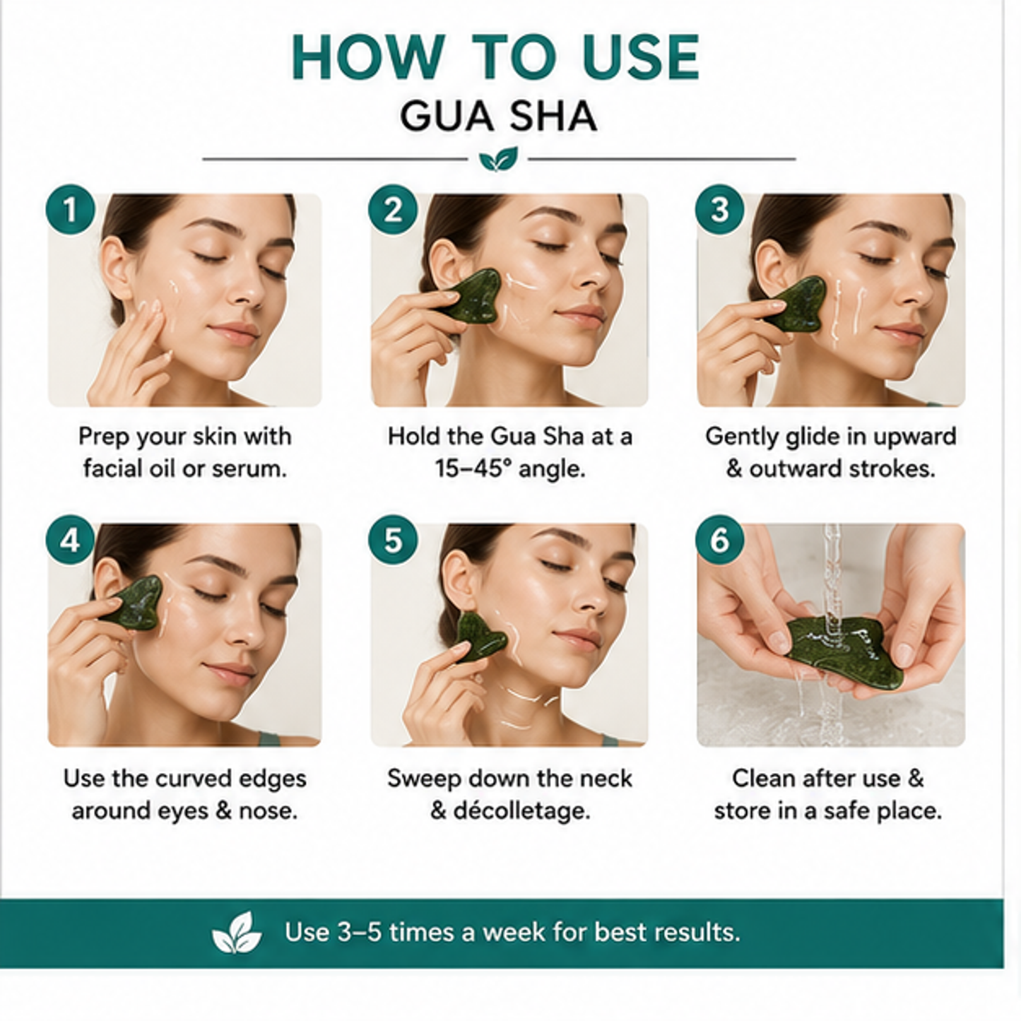 Natural Jade Gua Sha Facial Massage Tool